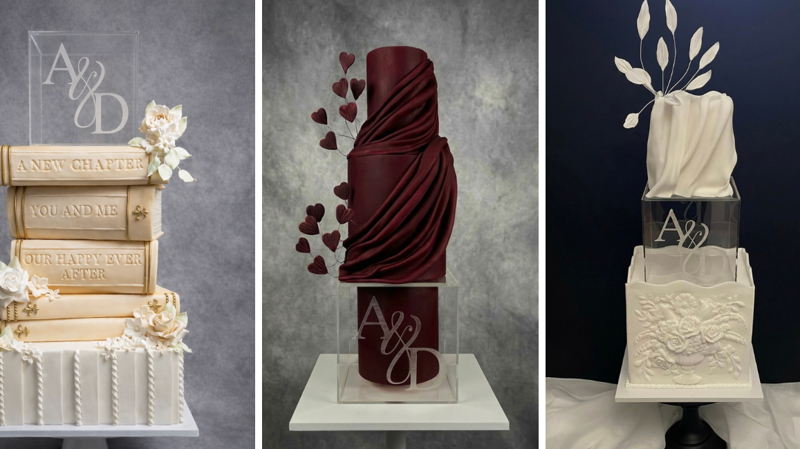 3 Ways to Style a PersonalisedCake Spacer as a Wedding Cake Centrepiece