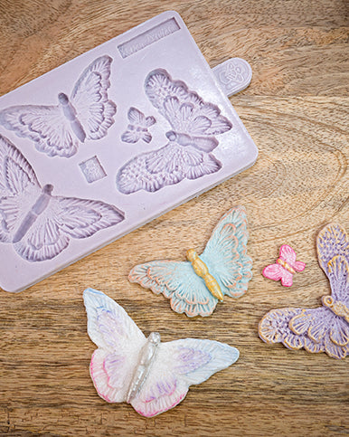 Brush Embroidery Butterflies Silicone Mould