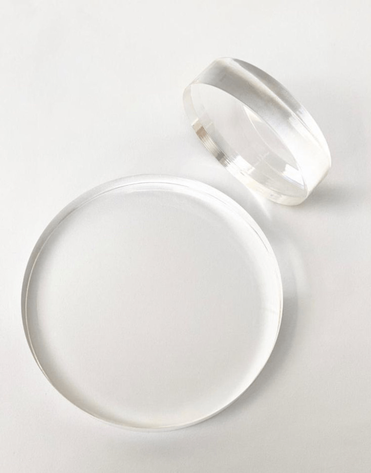30mm Round Clear Ultra Polished Acrylic Cake Spacer - Prop Options