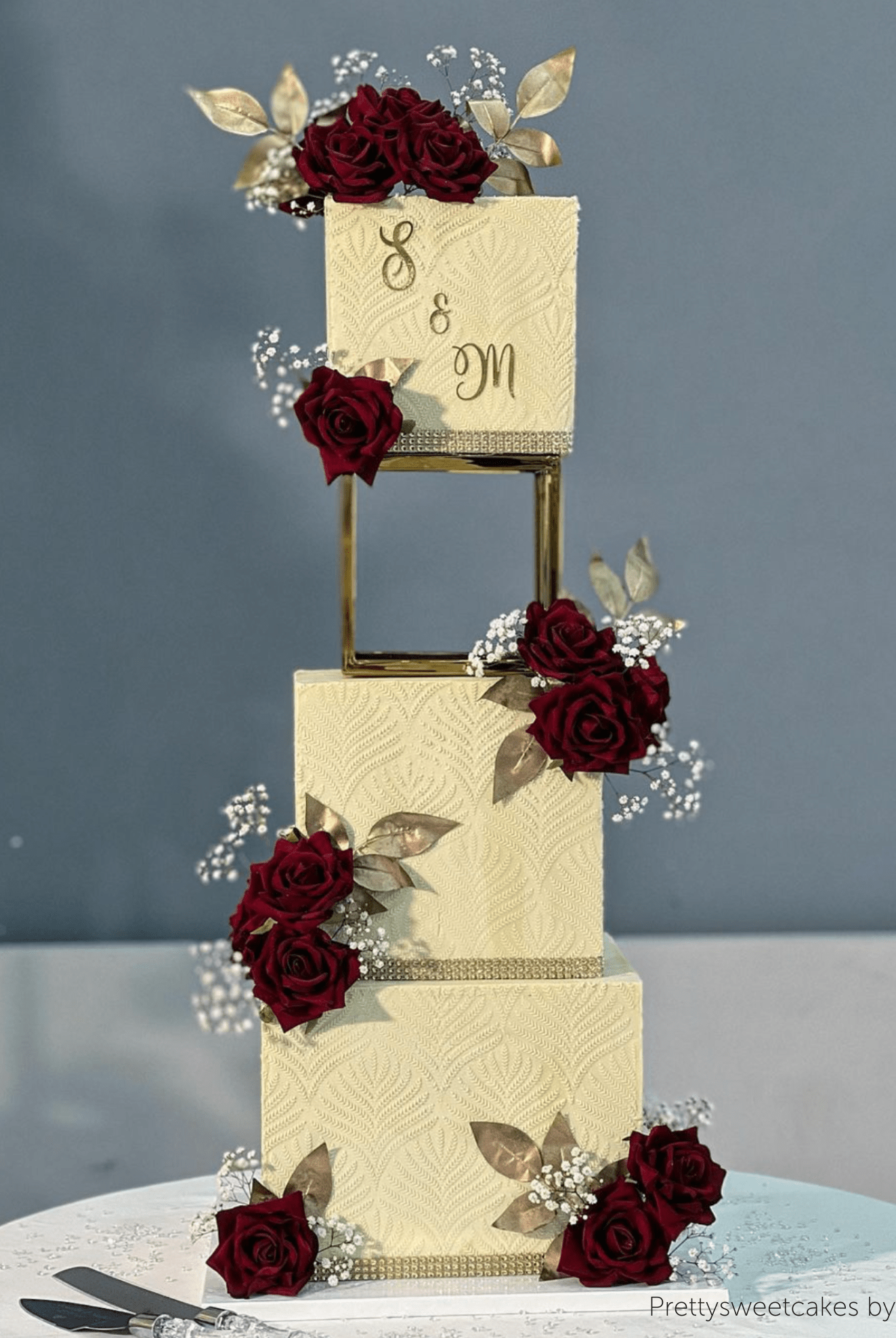 6" Square Metallic Cake Separator - Prop Options