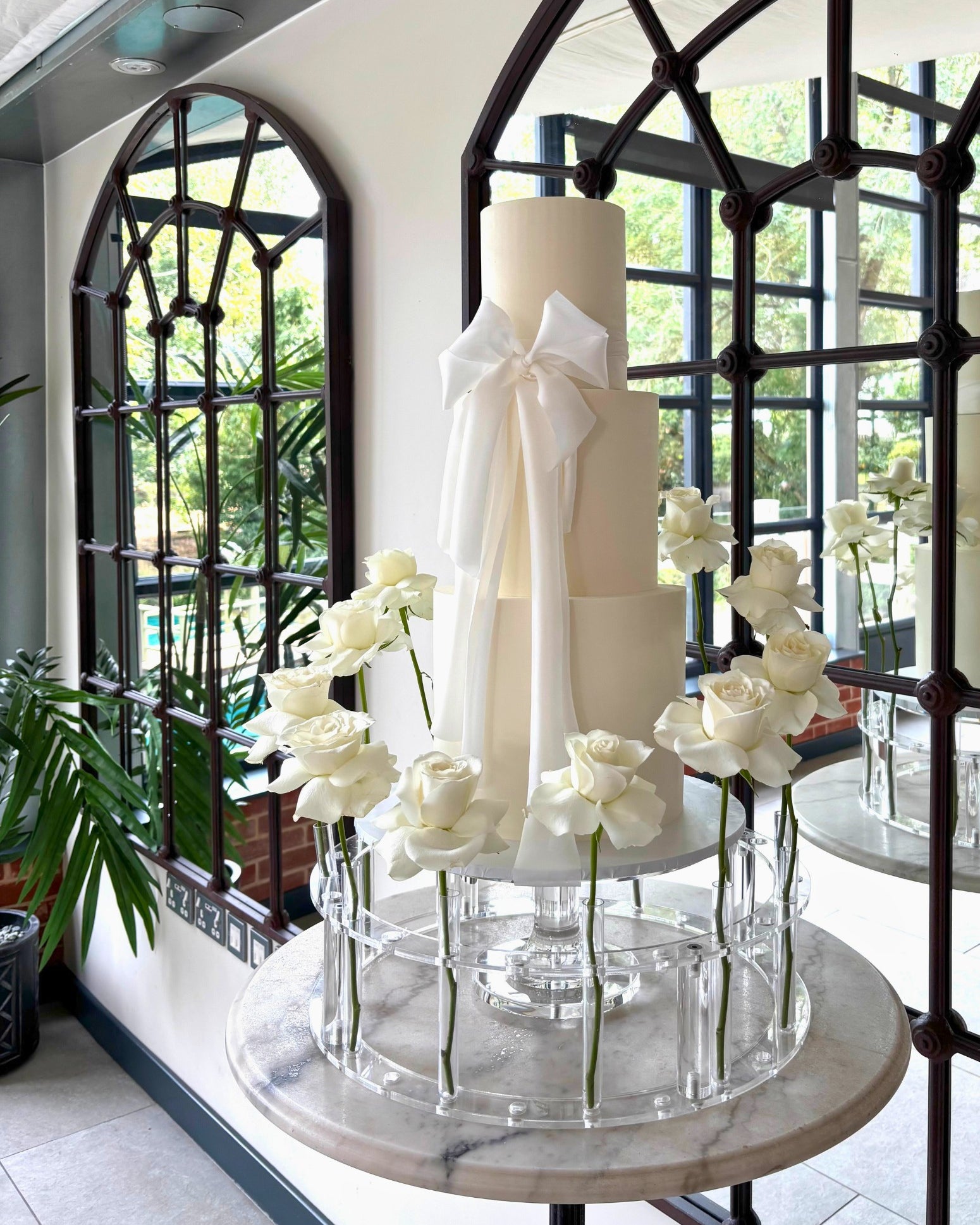 Acrylic Pedestal, pairs very well with the floral crown