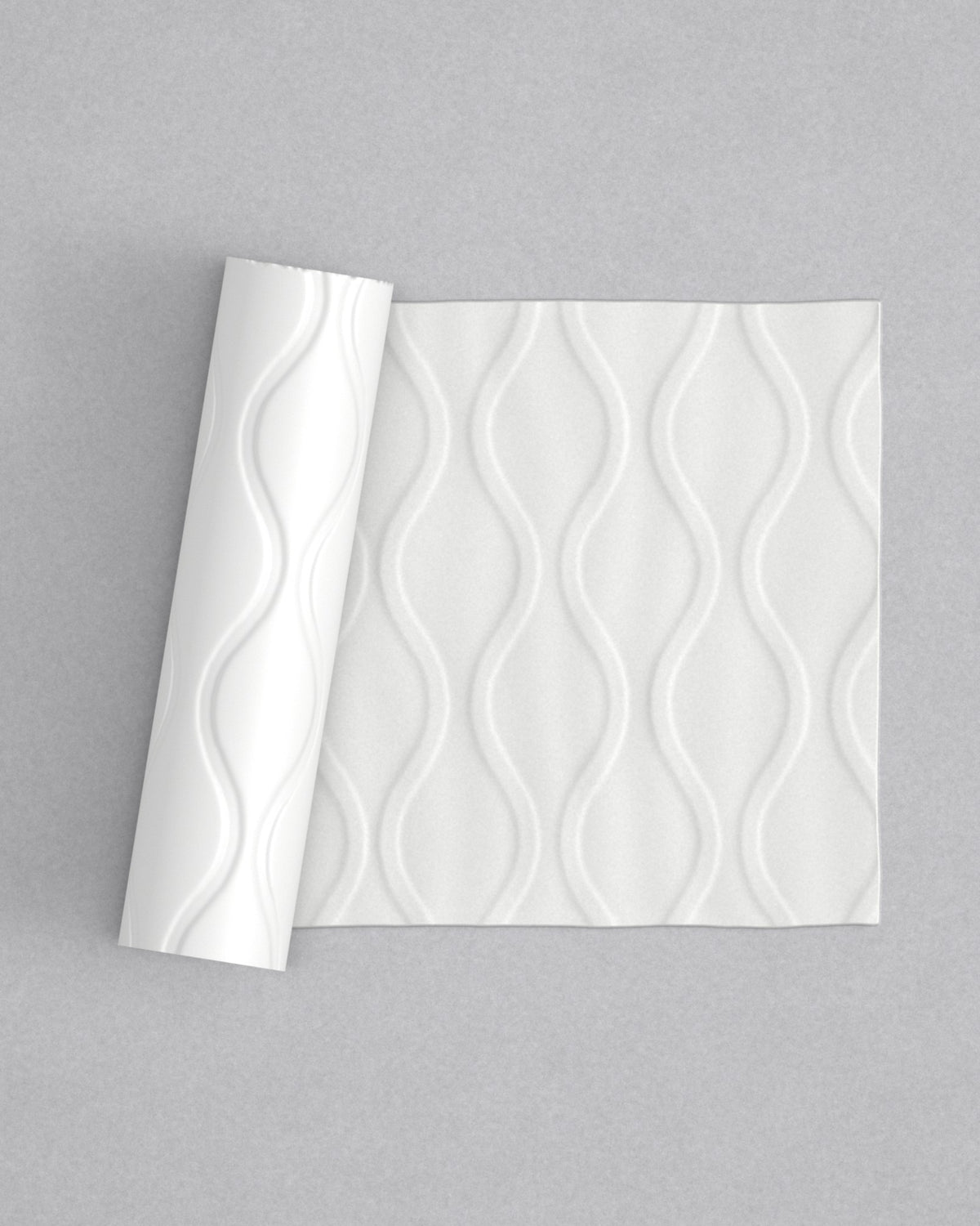 No.15 Mirava mini 4" texture rolling pin with its pattern rolled out on white fondant - Prop Options