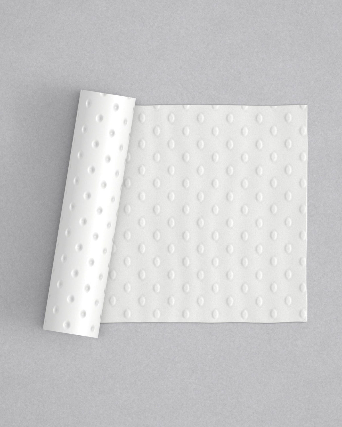 No.74 Polka mini 4" texture rolling pin with its pattern rolled out on white fondant - Prop Options