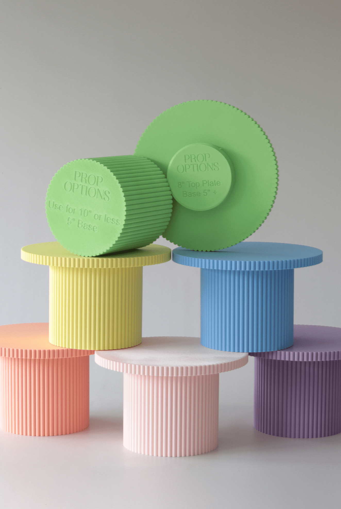 Birthday Bish Pastel Round Reeded Cake Stand - Prop Options