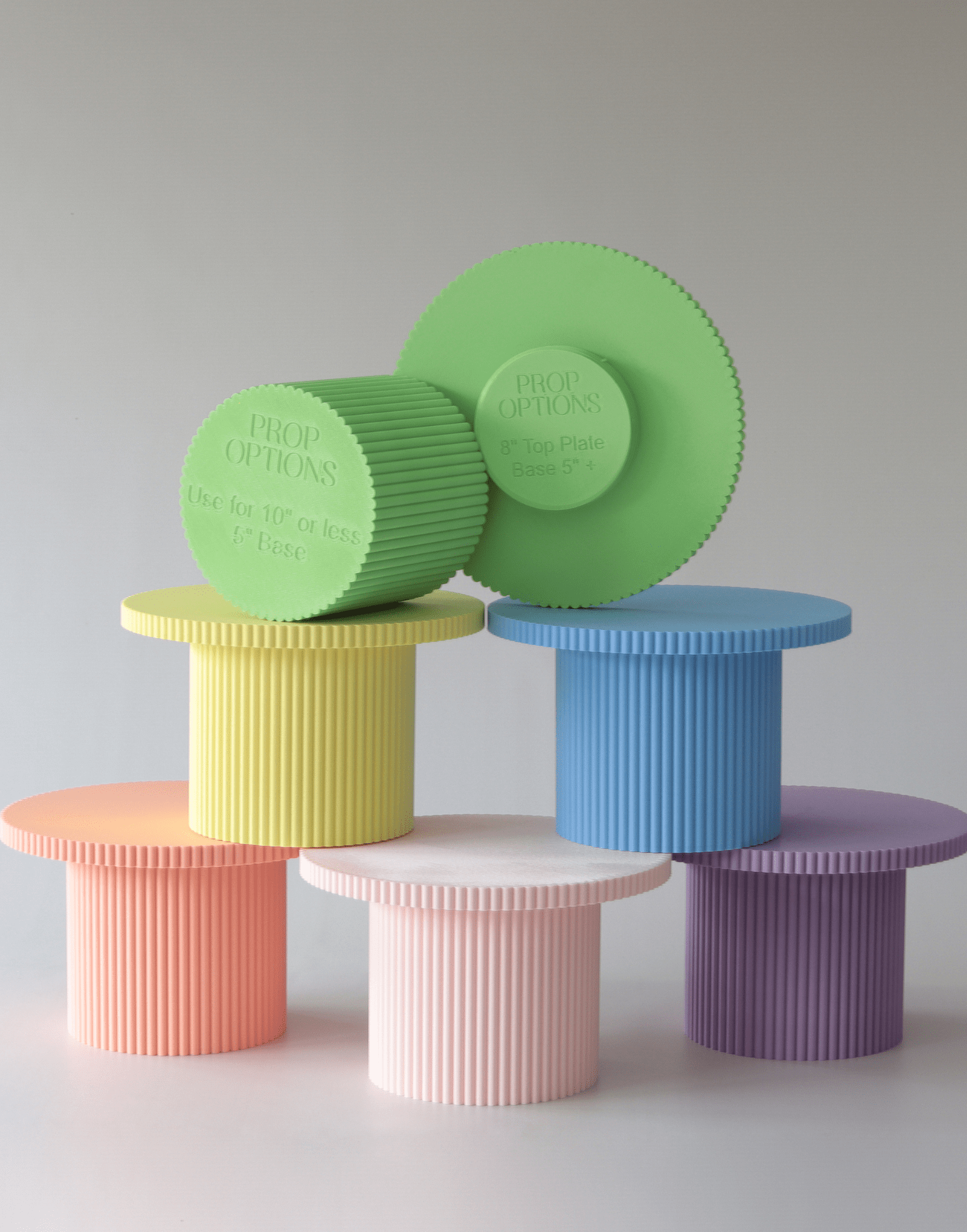 Birthday Bish Pastel Round Reeded Cake Stand - Prop Options