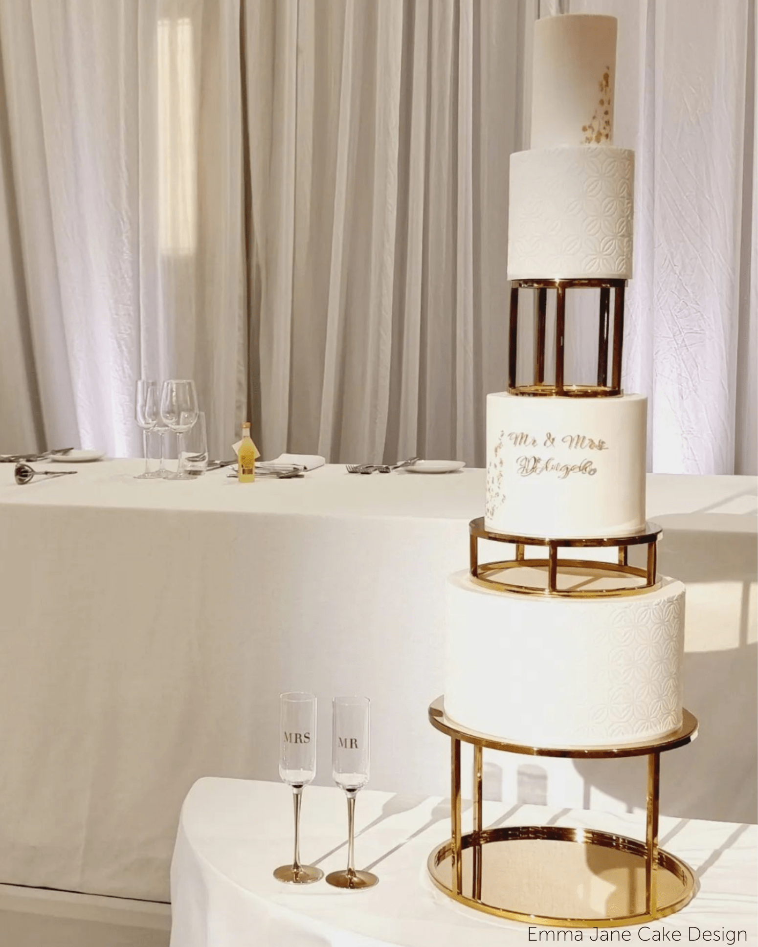 PropBundles - Set of Three - 6" & 10" Round Metallic Cake Separators and 14" Round Plinth - Prop Options