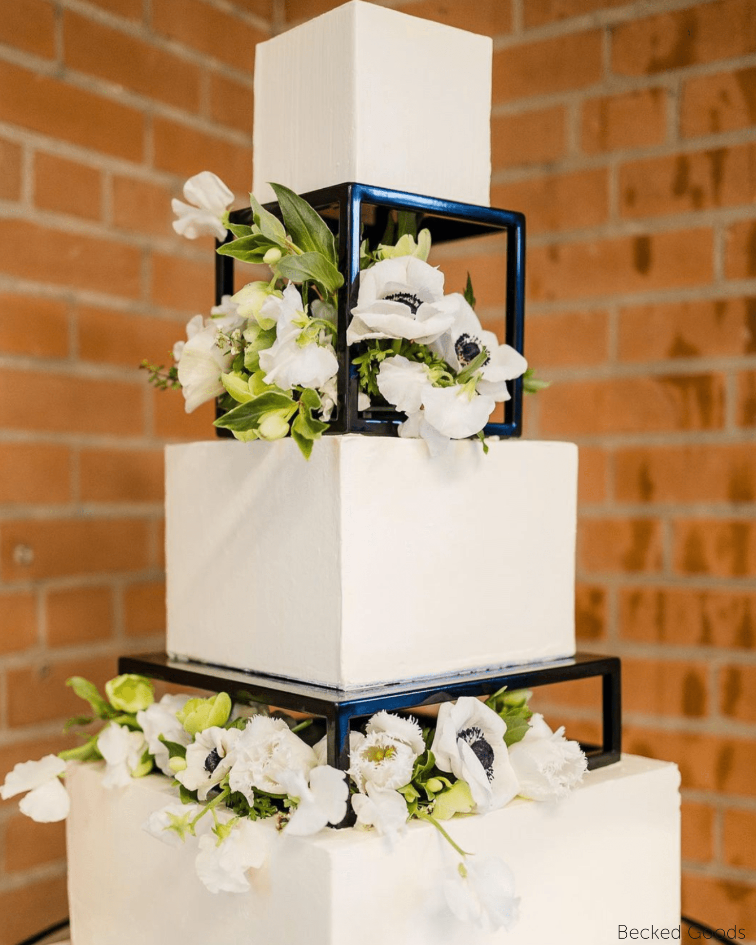 PropBundles - Set of Two - Square and Rectangle Metallic Cake Separators and Stands - Prop Options