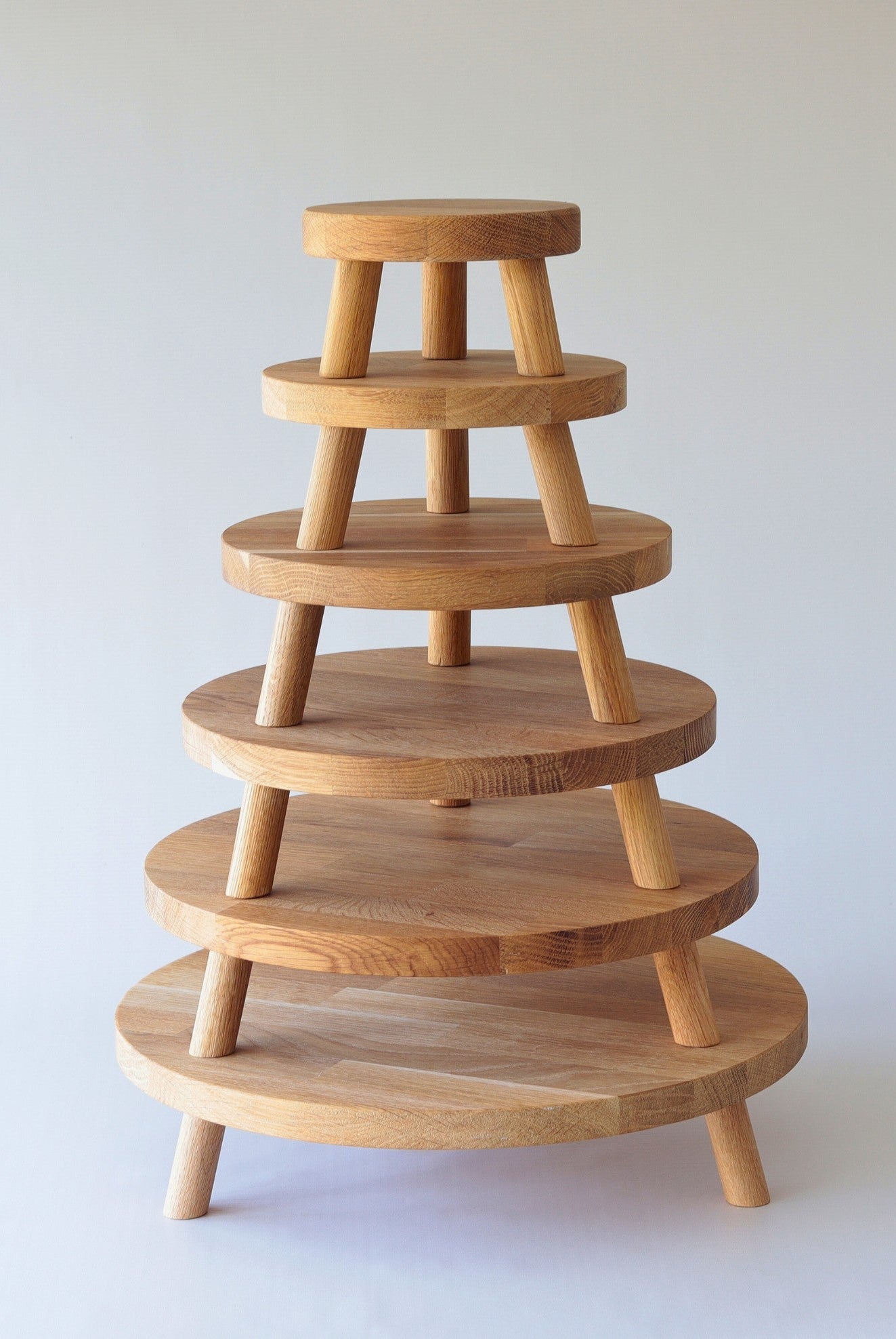 Solid Oak Tripod Cake Stand - Prop Options