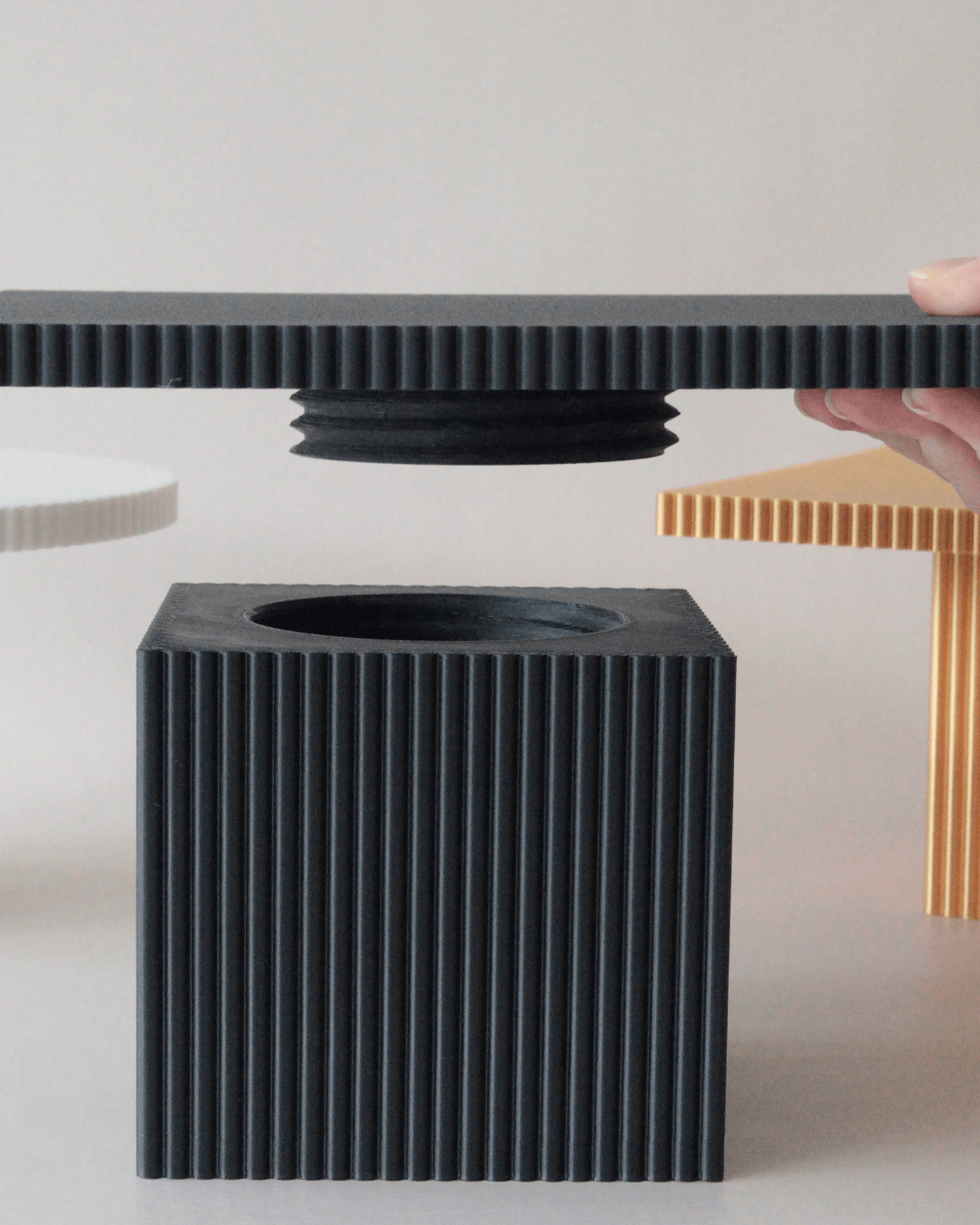 Square Reeded Cake Stand - Prop Options