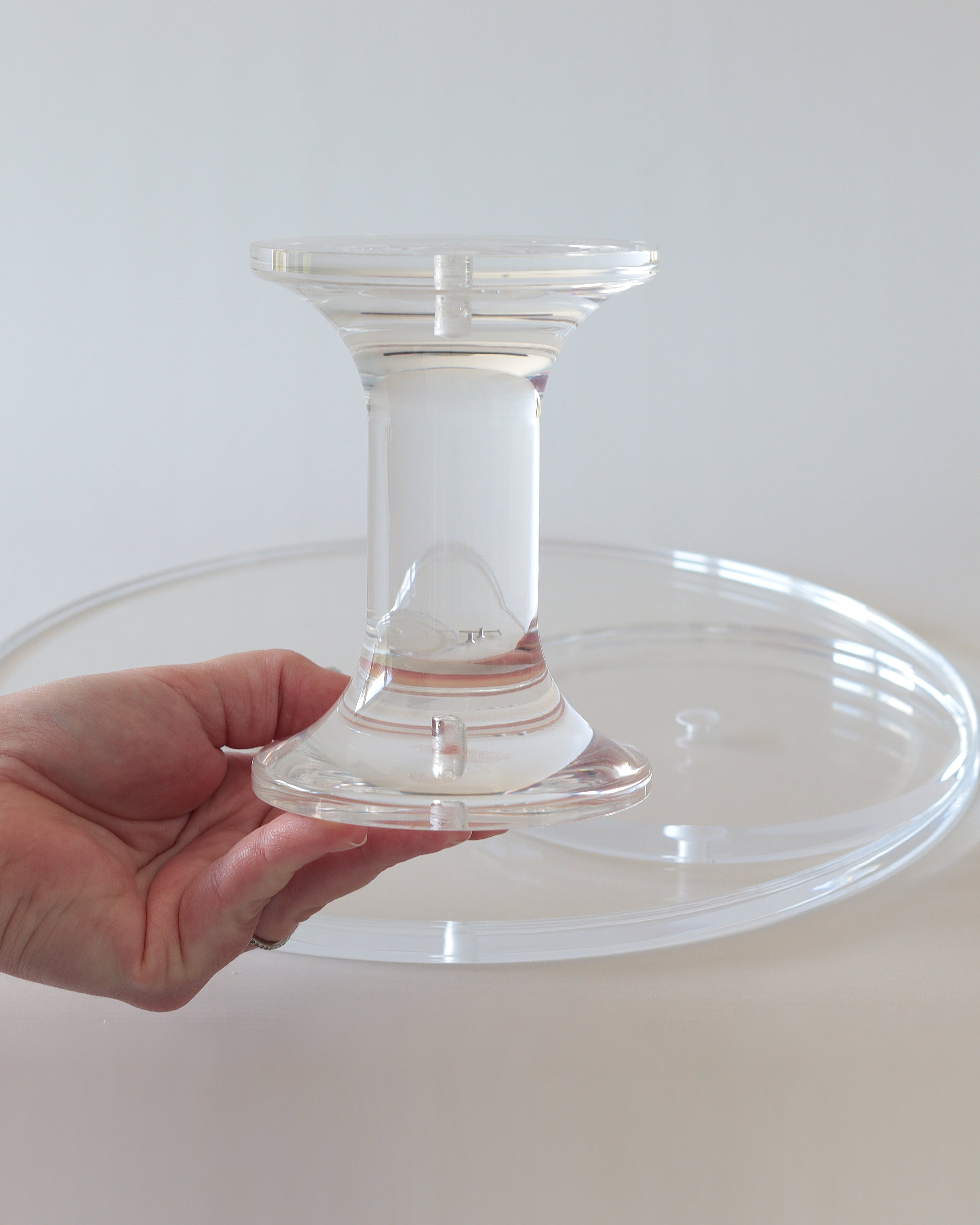 Ultra - polished Acrylic Pedestal Cake Stand - Prop Options