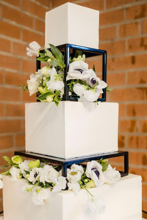 10" Rectangle Metallic Cake Separator - Prop Options