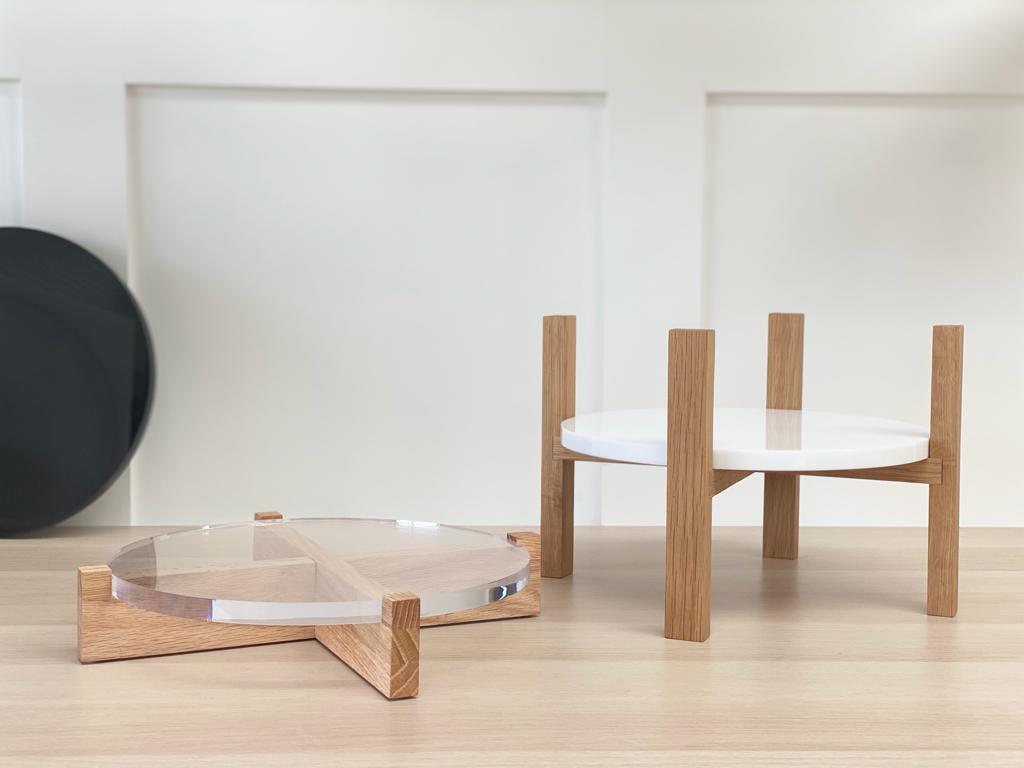 Hand crafted solid oak cake stand - Prop Options