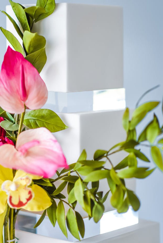 PropBundles - 30mm Square Ultra Polished Acrylic Cake Spacers - Prop Options