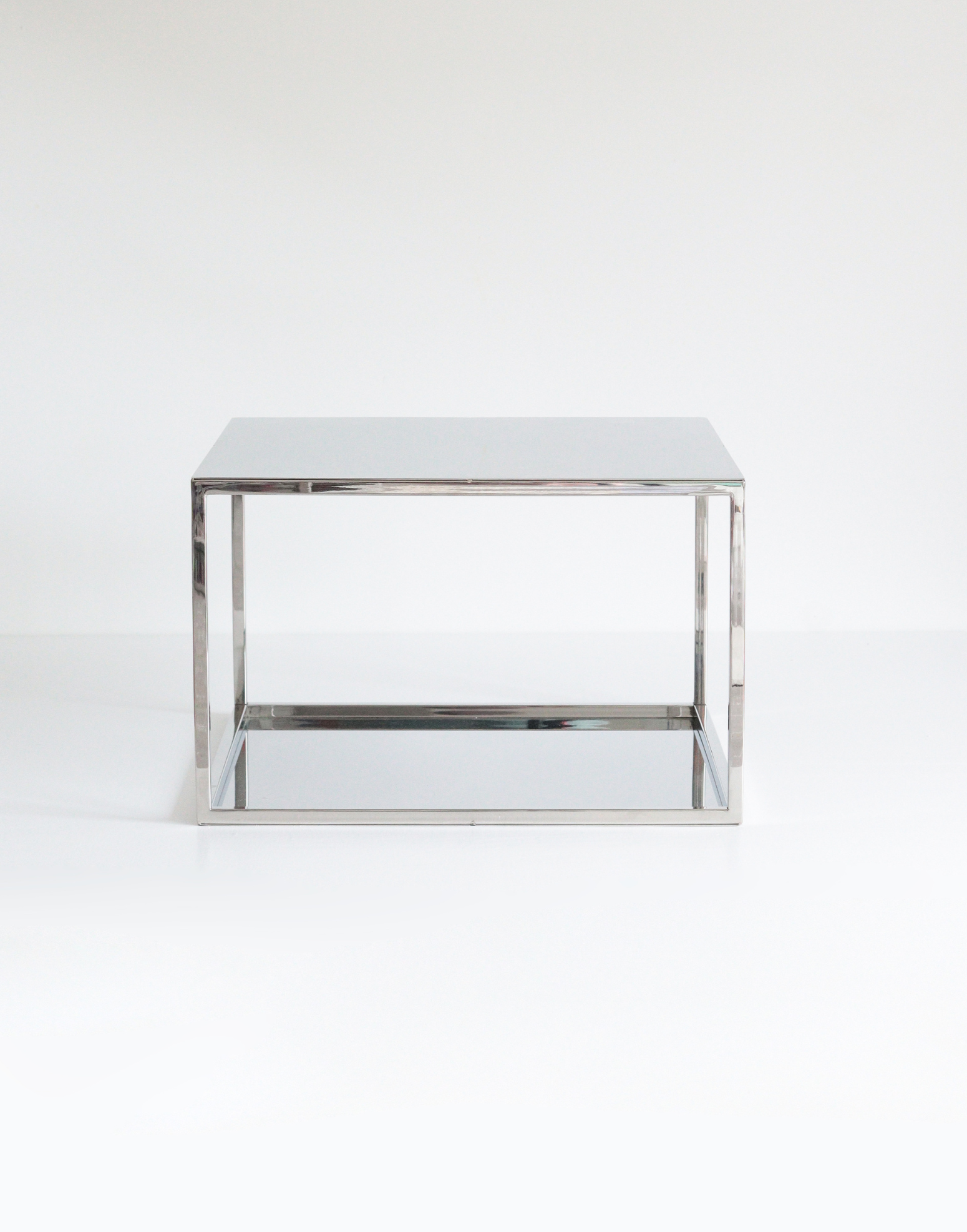 Silver Square Metallic Plinth on a blank background - Prop Options