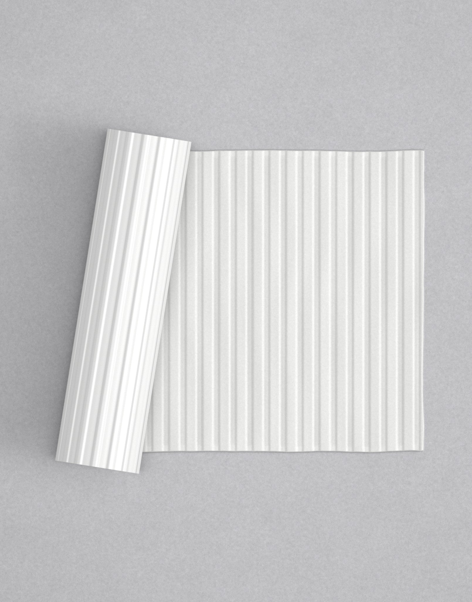 No.13 Panel mini 4" texture rolling pin with its pattern rolled out on white fondant - Prop Options