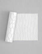 No.55 Fractura mini 4" texture rolling pin with its pattern rolled out on white fondant - Prop Options
