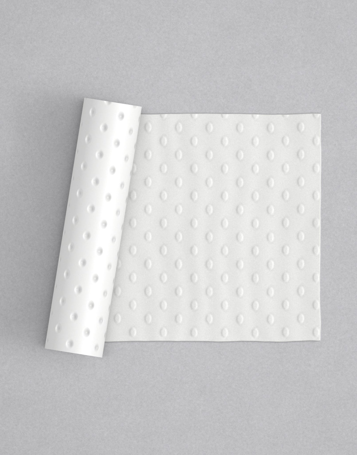 No.74 Polka mini 4" texture rolling pin with its pattern rolled out on white fondant - Prop Options