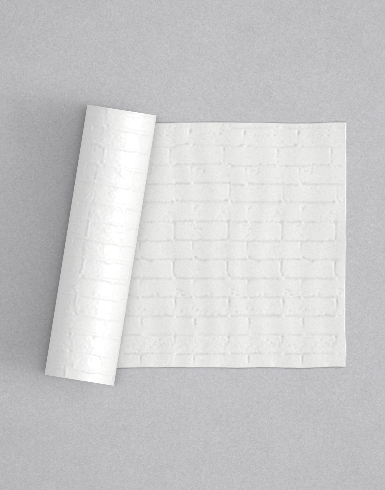 No.76 Brick mini 4" texture rolling pin with its pattern rolled out on white fondant - Prop Options