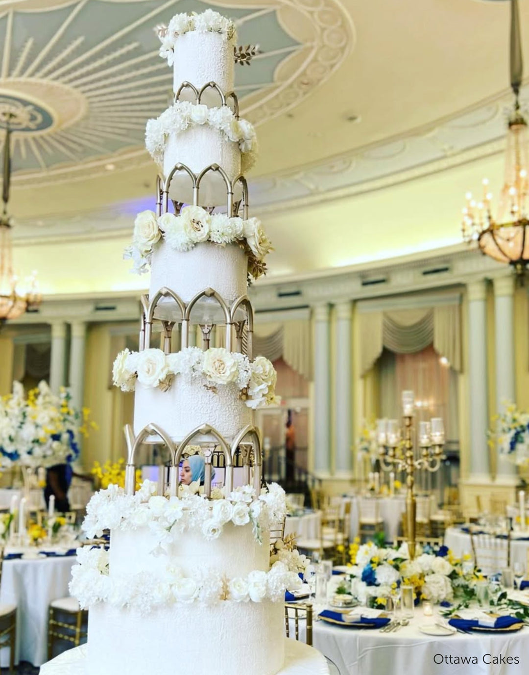Bespoke arch cake separators made by Prop Options for Ottawa Cakes