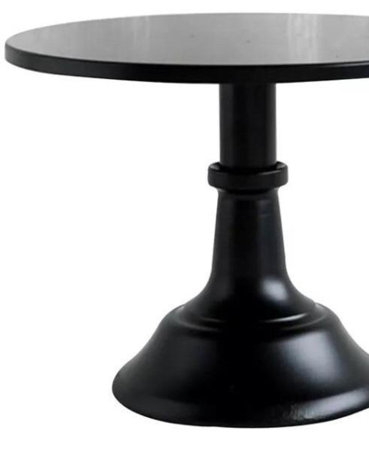 Prop Options Carbon steel adjustable cake stand in black tall 