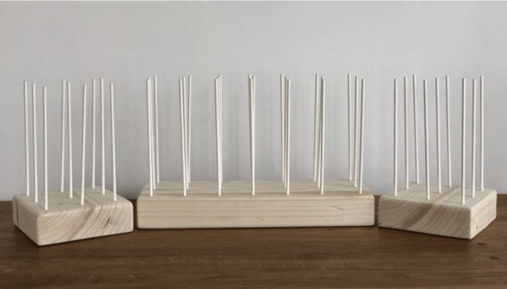 A selection of English Pine Wooden Cake Pop Stands - Prop Options